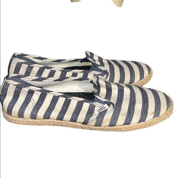 Vans fabric and fiber slip-on shoes in blue and white stripes size 7 - Picture 5 of 7